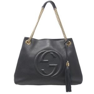 Gucci Soho Chain Strap Black Leather Shoulder Bag